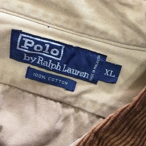 Vintage Polo Ralph Lauren Shirt Mens XL Plaid Heavy Canvas Button Up Corduroy Co - Picture 6 of 7
